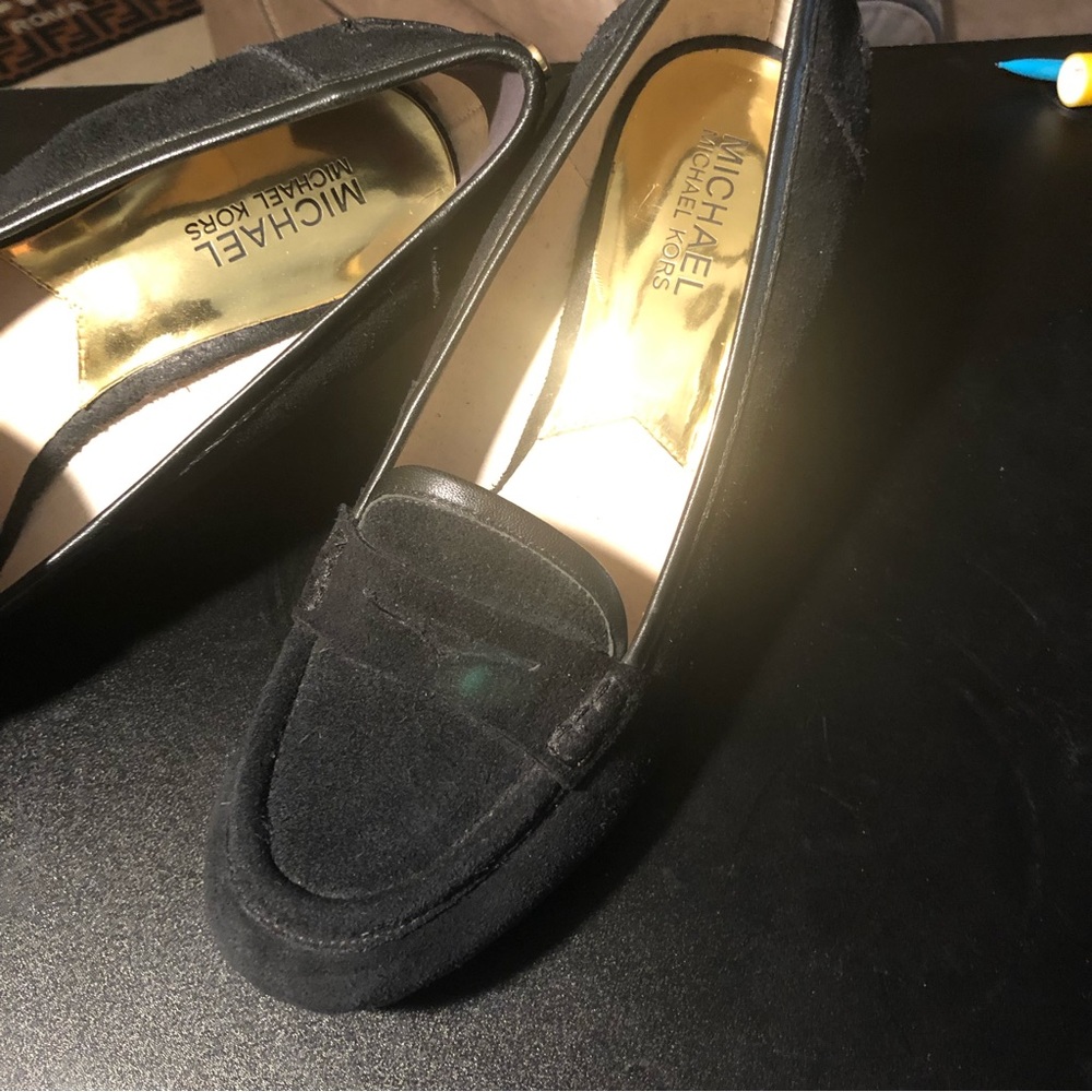 Black MK Rory Loafer wedges